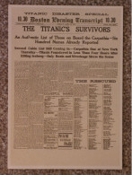 WHITE STAR LINE TITANIC - BOSTON EVENING CARD 5 - MODERN - Steamers
