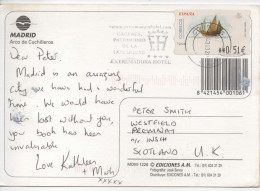 POSTAL MADRID  CON ATM BARCO SHIP Y MAT RODILLO CACERES PATRIMONIO DE LA HUMANIDAD - Covers & Documents
