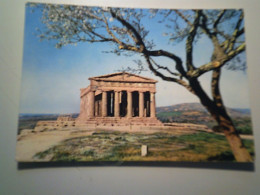 Cartolina Viaggiata "AGRIGENTO Tempio Della Concordia E Mandorlo In Fiore" 1964 - Agrigento