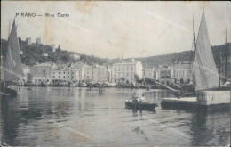 Aq204 Cartolina Pirano Riva Dante 1907 Slovenia - Greetings From...