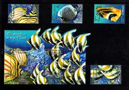 Pitcairn Islands 2001 Butterflies Of The Reef - Fish  Set Of 4 + Minisheet MNH  (MS713H) - Pitcairninsel
