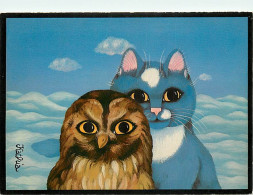 Animaux - Chats - Dessin - Illustration De Kathia Berger - Freunde, 1981 - Edition Cicero - Art Admira Card - Carte Neuv - Cats