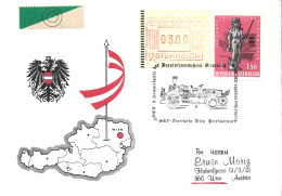 FIRE BRIGADE, FIREMAN, MAP, FLAG, CREST 1984, SPECIAL COVER, VIENNA, AUSTRIA - Feuerwehr