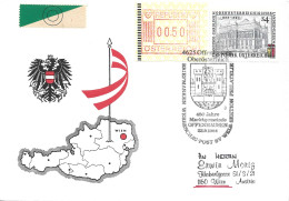 MARKET COMMUNITY, CASTLE, STATE MUSEUM, MAP, FLAG, CREST 1984, SPECIAL COVER, OFFENHAUSEN, AUSTRIA - Monuments