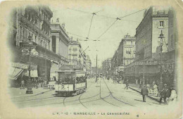 13 - Marseille - La Cannebière - Animée - Tramway - Précurseur - CPA - Etat Pli Visible - Voir Scans Recto-Verso - Canebière, Stadtzentrum