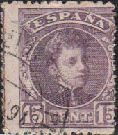 Espagne Poste Obl Yv: 216A Mi:218b Ed:246 Alphonso XIII Jeune (Beau Cachet Rond) - Royalties, Royals