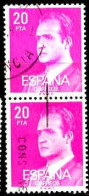 Espagne Poste Obl Yv:2061 Mi:2309 Juan-Carlos Ier Profil Ed:2396 Paire (Beau Cachet Rond) - Usati