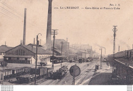 A19-71) LE CREUSOT  - GARE - USINE ET FOURS A COKE  - ( 2 SCANS ) - Le Creusot