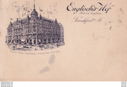 A22- FRANKFURT A. M - HOTEL D`ANGLETERRE  - ENGLISCHER  HOF  - EN 1911 -  ( 2 SCANS ) - Frankfurt A. Main