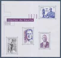 *  Bloc Général De Gaulle F5446 Neuf 4 Timbres 5446 5447 5447 5448 à 5€ Avec La Notice Type 1697 1698 2634 4493 - Mint/Hinged