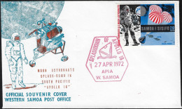 Samoa 1969 / 1972 Y&T 250. L'Homme Colonise La Lune. Retour Sur Terre En Parachute, LEM Flottant - Oceania