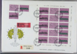 Switzerland 1982, Special Sonderstempel Recommanded FDC Gotthard Bahn, Kleinbogen Mi. 1214-1215, Differ. Stempel+Expres - FDC