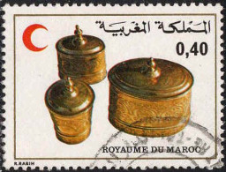 Maroc Poste Obl Yv: 827/828 Croissant-Rouge Marocain Cuivres (Beau Cachet Rond) - Andere & Zonder Classificatie