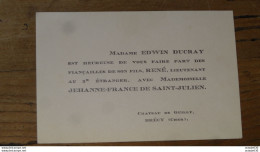 FP De Fiancailles De René DUCRAY Et Jehanne France De Saint Julien A BRECY - 18 Au Chateau De Guilly ............ E2-142 - Engagement
