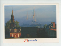 La Rivière Saint Sauveur : Le Clocher De L'église, Au Loin Le Pont De Normandie (cp Vierge) Desfoux Photographe - Sonstige & Ohne Zuordnung