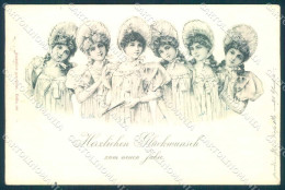 Greetings Lady New Year Erika 591 Cartolina Postcard TW2233 - Sonstige & Ohne Zuordnung