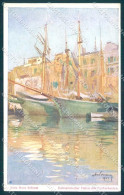 Artist Signed Schram Hafen Fischerbooten Osterrishe Flottenverein I-2 Pc TW2226 - Sonstige & Ohne Zuordnung