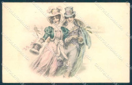 Artist Signed Lady Romantic Couple Viennoise Trenkler 1066-2 Postcard TW2230 - Sonstige & Ohne Zuordnung