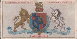 32 WILLIAM III-  Arms Of  Kings & Queens Of England 1906 - Lambert & Butler Card   -  3X7CMS - Antique, Royalty - Andere Merken