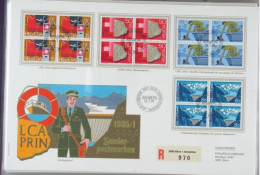 Switzerland 1985, Special Sonderstempel Recommanded FDC, 100 Jahre Zugpersonalverband 4 Blocks-4x Mi. 1290-1293 - FDC