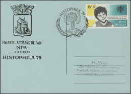 Belgien: PK SST HISTOPHILA & IYC-Logo, Spa 8.12.79 Nach München - Andere & Zonder Classificatie
