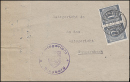 920 Ziffer MeF Paar Amtsgericht SIEGBURG 17.5.47 Zum Amtsgericht Gummersbach - Polizei - Gendarmerie
