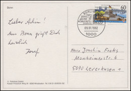 1583y Koblenz, EF FDC-Ansichtskarte Bonn Beethoven ESSt Berlin Koblenz 9.1.92 - Other & Unclassified