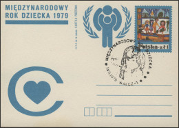 Polen: Sonder-Postkarte Herz & IYC-Logo Kinderzeichnung SSt Wałcz 1.7.1979 - Andere & Zonder Classificatie