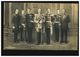 Foto-AK Kaiser Wilhelm II. Mit Seinen Söhnen, ERLECOM 4.4.1910 - Sonstige & Ohne Zuordnung