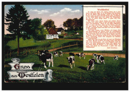 AK Gruss Aus Westfalen Rinderherde Und Westfalenlied Von Rittershaus MINDEN 1917 - Sonstige & Ohne Zuordnung