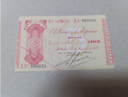 5 Pesetas Del Banco De España (Bilbao), Año 1936, Serie A, Sin Circular - 5 Pesetas