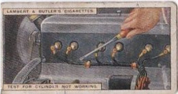 7 TESTING CYLINDERS - HINTS & TIPS FOR MOTORISTS 1929  -  - LAMBERT & BUTLER CARD  -  3X7CMS - - Zigarettenmarken