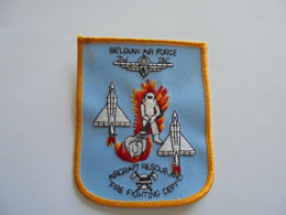 3 ème Wing Tac Bierset Aircraft Rescue Pompiers FIRE CREW Mirage Belgian Air Force ECUSSON PATCH BADGE Avion Aviation - Patches
