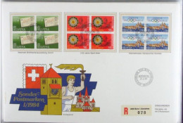 Switzerland 1984, Special Sonderstempel Recommanded FDC, Ausstellung NABA Zürich 84, 4 Blocks-3x Mi. 1267-1269 - FDC