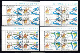 CITTÀ DEL VATICANO VATIKAN VATICAN CITY1992POSTA AEREA AIR MAIL VIAGGI DEL PAPA POPE TRAVELS1991SERIE COMPLETA SET USATA - Luftpost