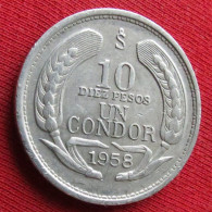 Chile 10 Pesos 1 Condor 1958 Chili  W ºº - Cile