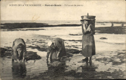 CPA Scenes De La Vie Normande Port En Bessin TOP Peche - Sonstige & Ohne Zuordnung