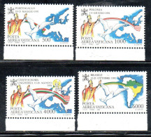 CITTÀ DEL VATICANO VATICAN VATIKAN CITY1992POSTA AEREA AIR MAIL VIAGGI DEL PAPA 1991 GIOVANNI PAOLO II TRAVELS SERIE MNH - Luftpost