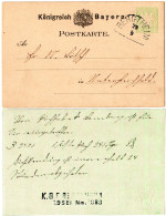Bayern 1883, BERGTHEIM HKS- U. K.G.E.-L2 Auf 3 Pf. Ganzsache - Brieven En Documenten