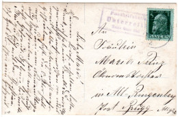 Bayern 1912, Posthilfstelle UNTERREIT Taxe Gars Bhf. Auf Karte M. 5 Pf. - Brieven En Documenten