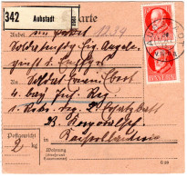 Bayern 1915, MeF 2x10 Pf. Friedensdr. Auf Soldaten-Paketkarte V. AUBSTADT. Gepr. - Brieven En Documenten