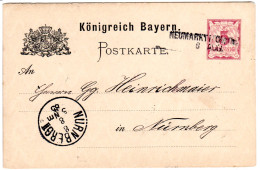 Bayern 1885, L2 Aushilfstpl. NEUMARKT I/Obpflz. Auf 5 Pf. Ganzsache - Brieven En Documenten