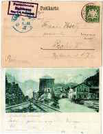 Bayern 1902, Posthilfstelle HALLTHURM Taxe Bad Reichenhall Auf Sw-AK M. 5 Pf. - Brieven En Documenten