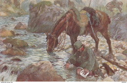 CARTOLINA CROCE ROSSA CASCELLA CAVALLEGGERO FERITO (YK2619 - Red Cross