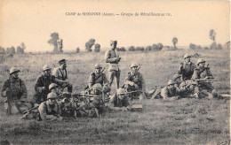 AISNE  02  CAMP DE SISSONNE - GROUPE DE MITRAILLEURS AU TIR - MILITARIA - Sissonne