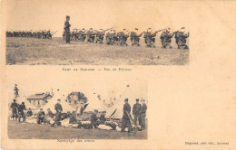 AISNE  02  CAMP DE SISSONNE - FEU DE PELOTON - NETTOYAGE DES ARMES - DEUX VUES - MILITARIA - Sissonne