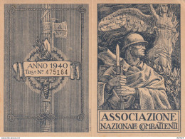 TESSERA ASSOCIAZIONE NAZIONALE COMBATTENTI 1940 (YK5201 - Historical Documents