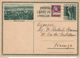 INTERO POSTALE 1931 SVIZZERA 10+10 TIMBRO FRIBOURG - RIQUADRO KREUZLINGEN (YK2179 - Ganzsachen