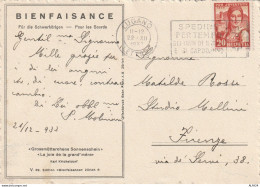 CARTOLINA 1933 SVIZZERA 20 PRO JUVENTUTE TIMBRO LUGANO (YK2001 - Briefe U. Dokumente