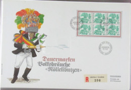 Switzerland 1982, Special Stempel Recommanded FDC, Schweizer Volksbräuche - Folk Customs, Röllelibutzen, Mi.1241 6-Block - FDC